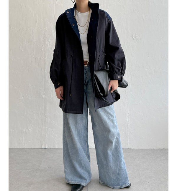 Lbc with Life「デニム切り替えモッズコート」|ブルゾン・スタジャン|