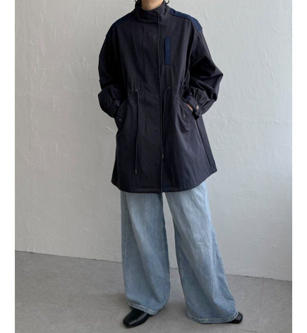 Lbc with Life「デニム切り替えモッズコート」|ブルゾン・スタジャン|