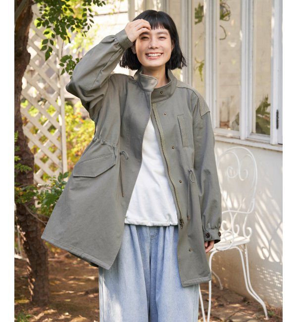 Lbc with Life「デニム切り替えモッズコート」|ブルゾン・スタジャン|