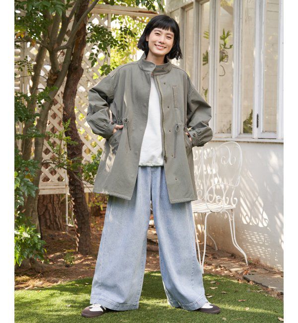 Lbc with Life「デニム切り替えモッズコート」|ブルゾン・スタジャン|