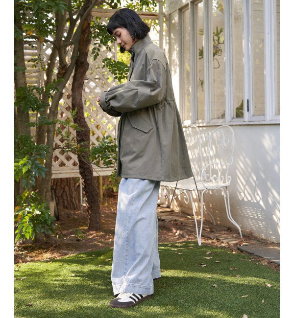 Lbc with Life「デニム切り替えモッズコート」|ブルゾン・スタジャン|