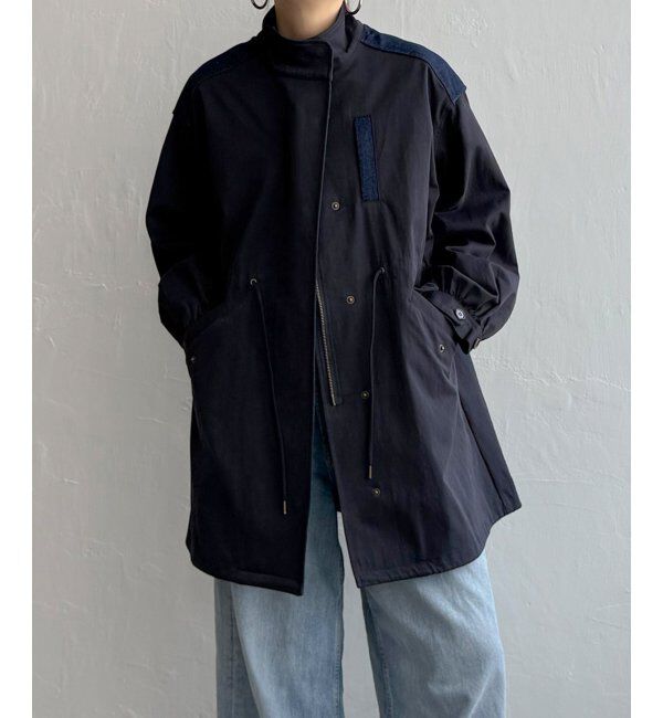 Lbc with Life「デニム切り替えモッズコート」|ブルゾン・スタジャン|