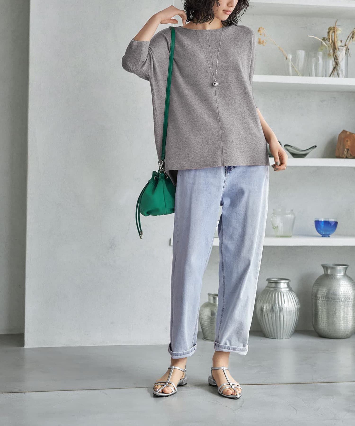 STYLE DELI「ソフトタッチ◆８分袖ドルマンニットトップス」|ニット・セーター|