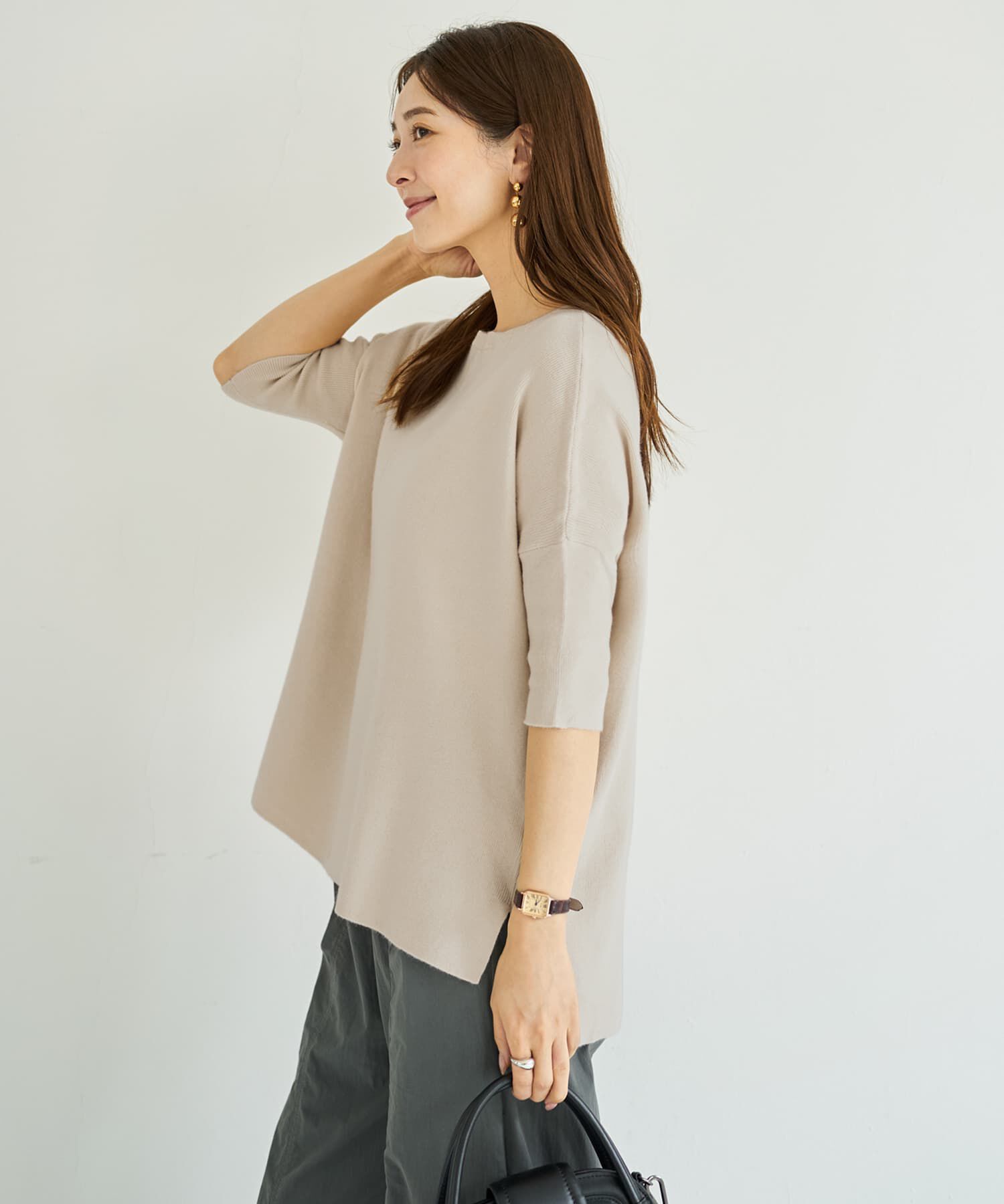 STYLE DELI「ソフトタッチ◆８分袖ドルマンニットトップス」|ニット・セーター|