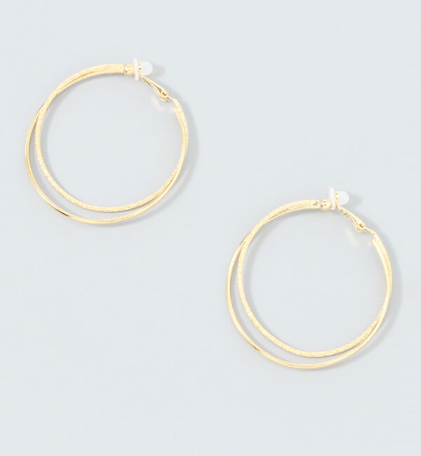 Phoebe「ダブルレイヤードフープイヤリング　ゴールド」|イヤリング|ゴールド