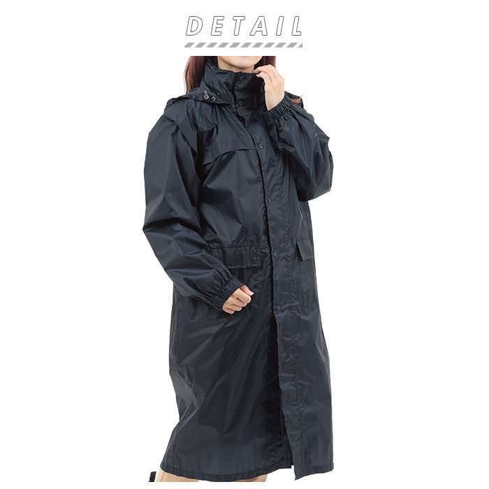 BACKYARD FAMILY「レインコート 自転車 通学 通販 レディース メンズ 男女兼用 ロング 防水生地 通勤 通学用」|レインコート|