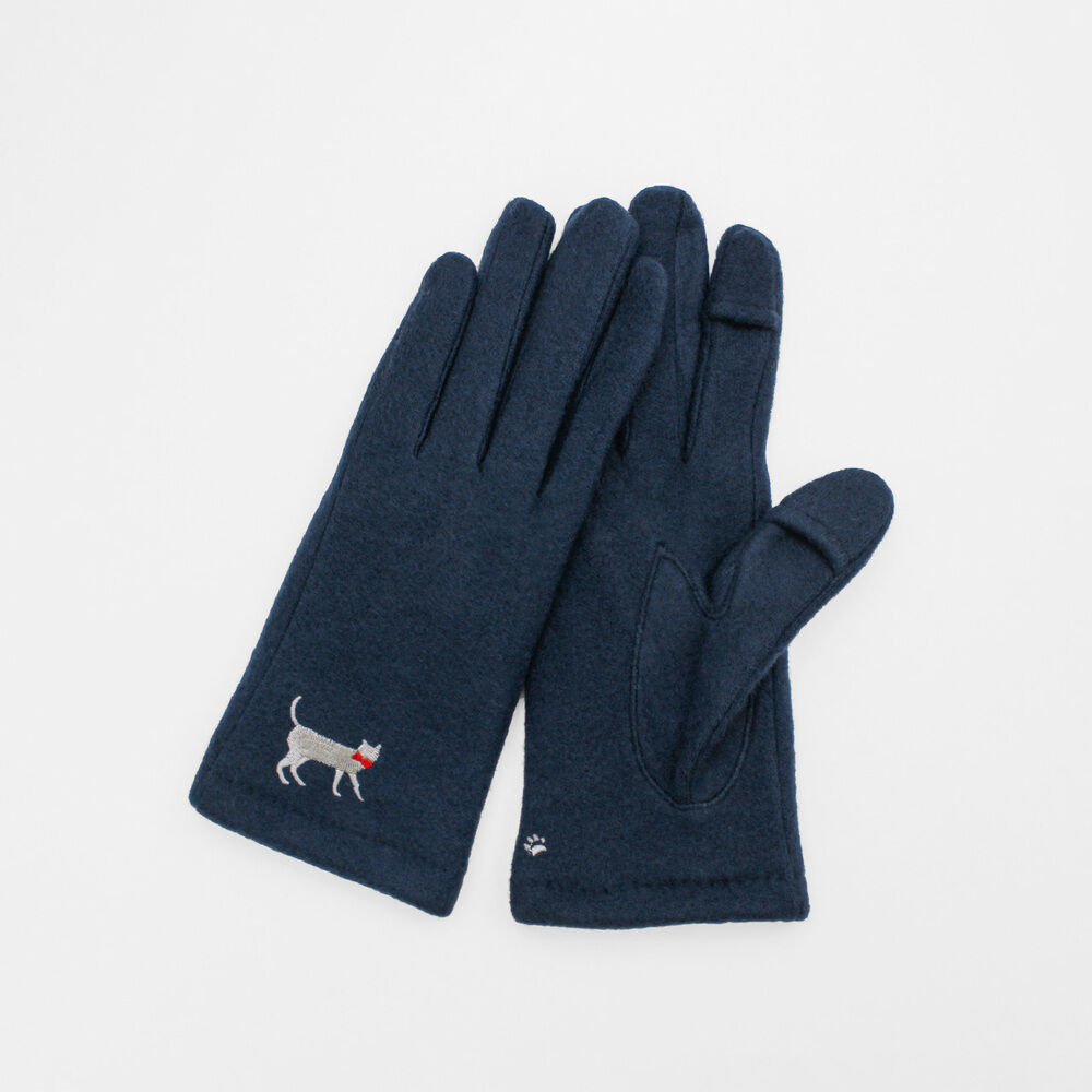 BACKYARD FAMILY「クロダ 手袋 レディース 通販 グローブ 手ぶくろ 暖かい かわいい ねこ スマートフォン対応」|手袋|ブルー1