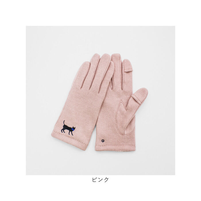 BACKYARD FAMILY「クロダ 手袋 レディース 通販 グローブ 手ぶくろ 暖かい かわいい ねこ スマートフォン対応」|手袋|