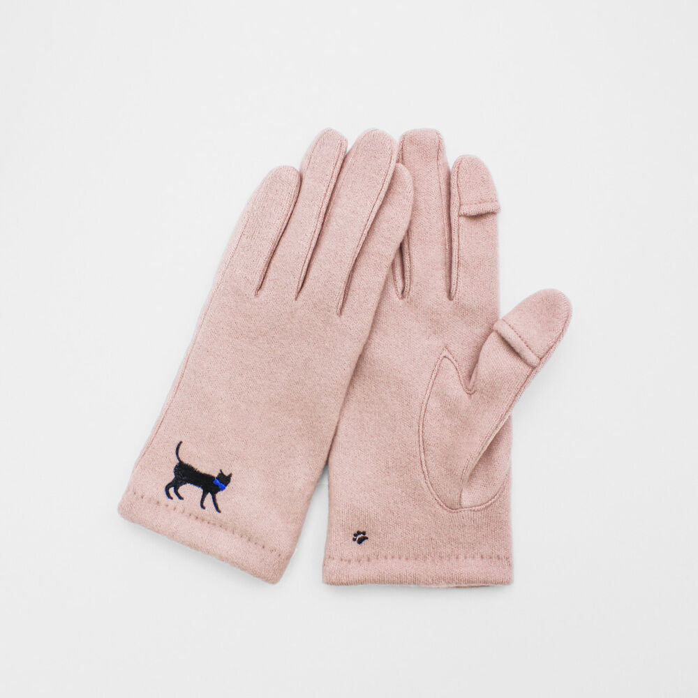 BACKYARD FAMILY「クロダ 手袋 レディース 通販 グローブ 手ぶくろ 暖かい かわいい ねこ スマートフォン対応」|手袋|ピンク1