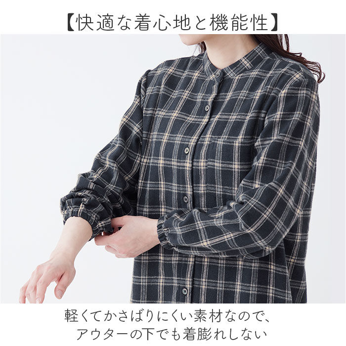 BACKYARD FAMILY「チェックシャツ 裏フリースシャツ 通販 レディース シャツ 長袖 アウター オフィス ビジネス」|シャツ・ブラウス|