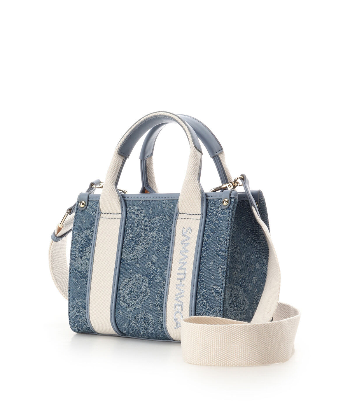 Samantha Vega「ロゴテープジャガード調トートバッグ（ミニ）」|ショルダー・メッセンジャー|