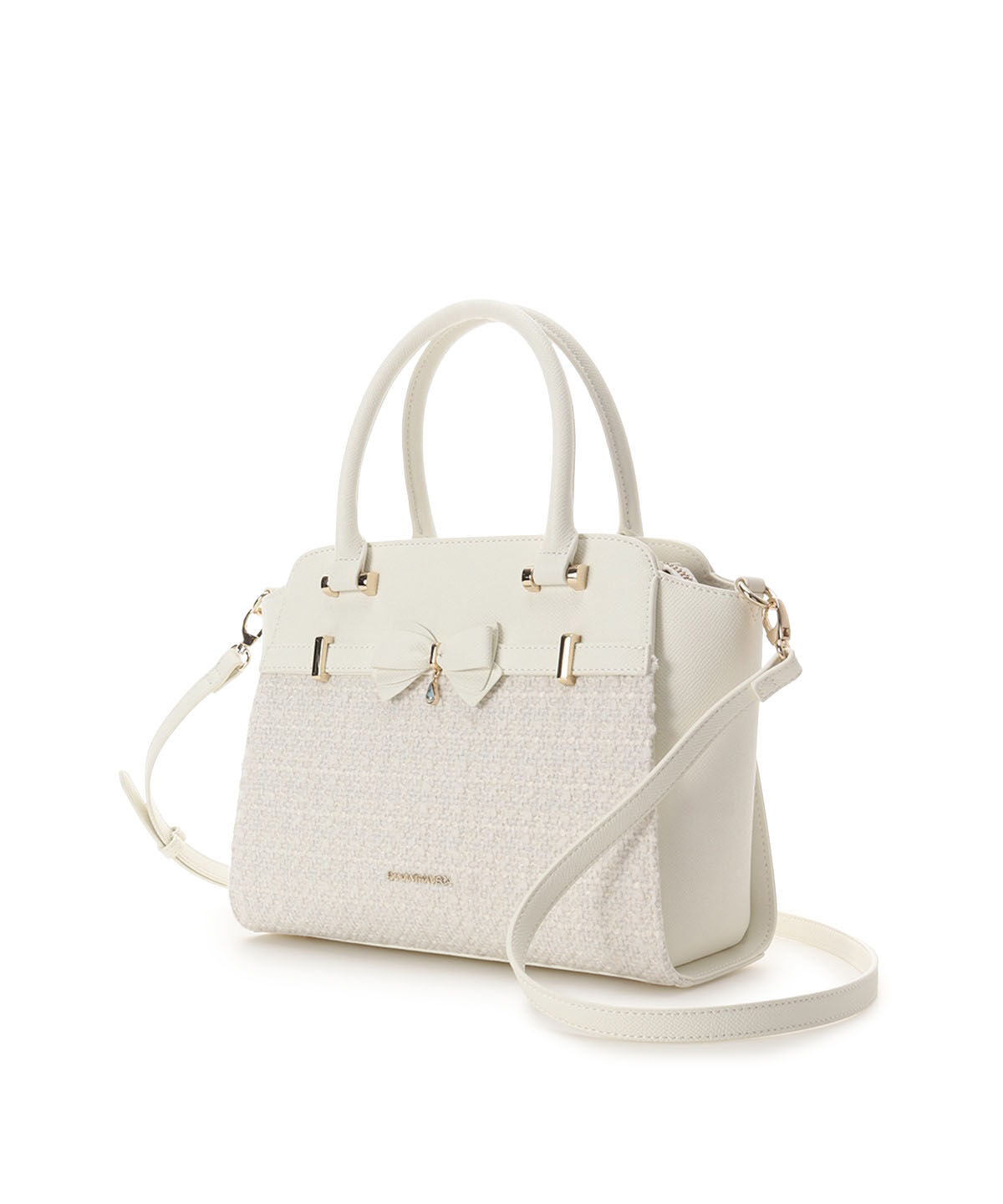 Samantha Vega「ラメツイードアクセントリボンハンドバッグ」|ハンドバッグ|