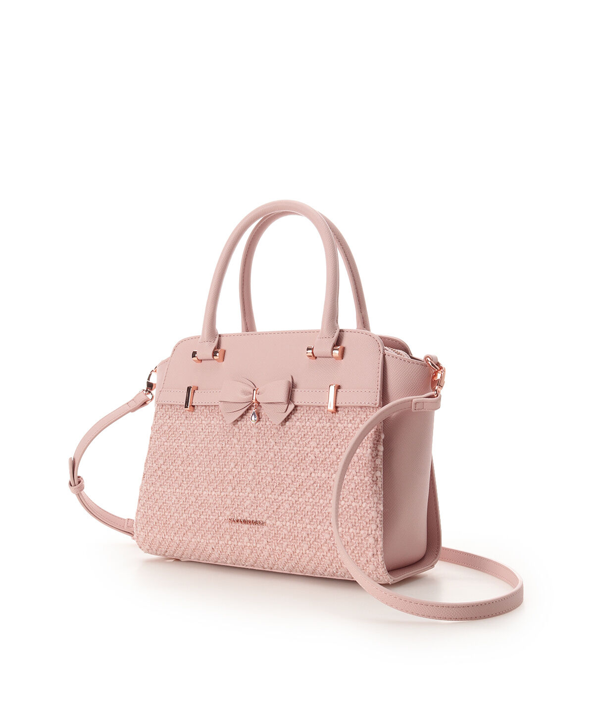 Samantha Vega「ラメツイードアクセントリボンハンドバッグ」|ハンドバッグ|