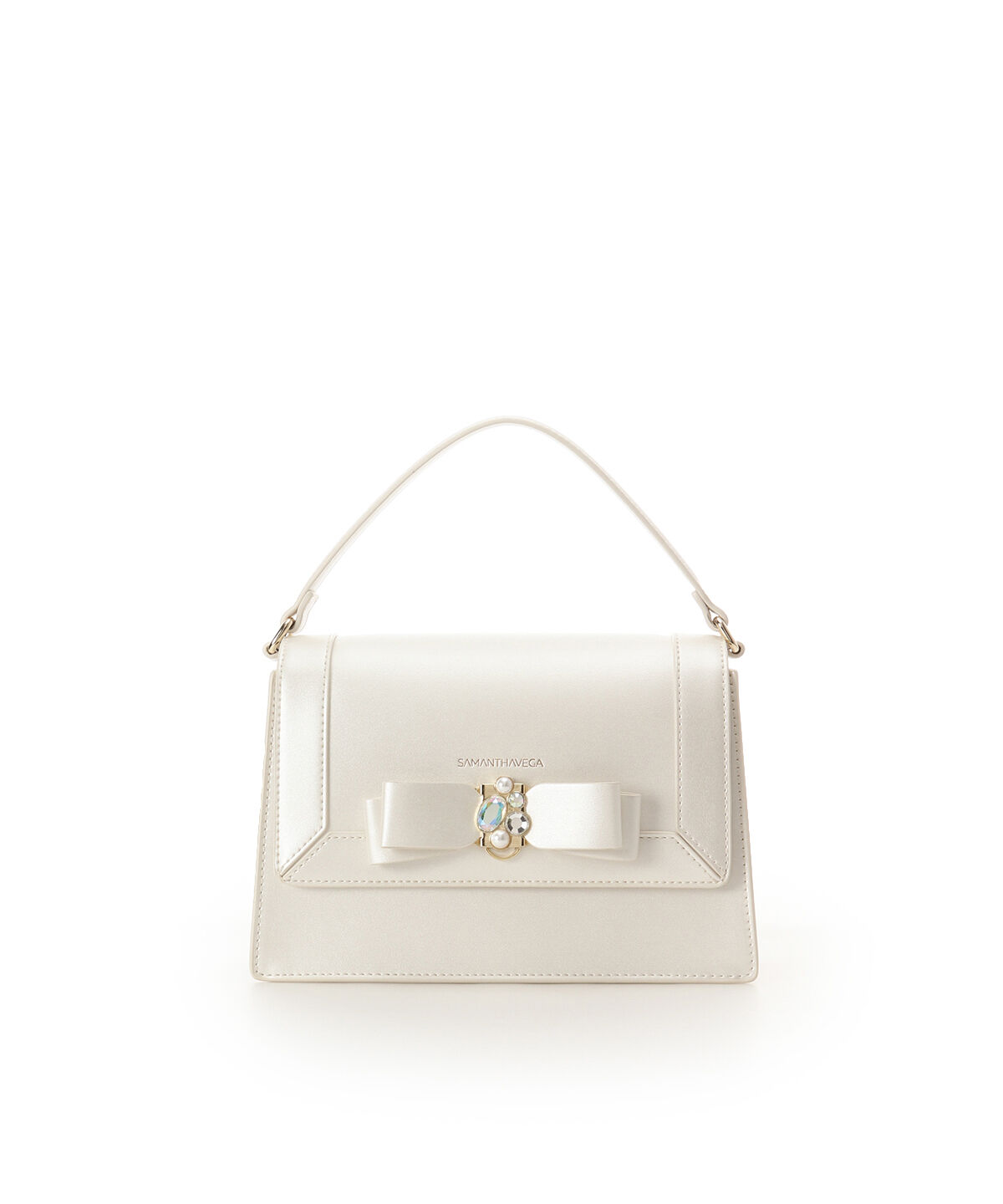 Samantha Vega「パールカラージュエルリボンショルダーバッグ」|ショルダー・メッセンジャー|ホワイト