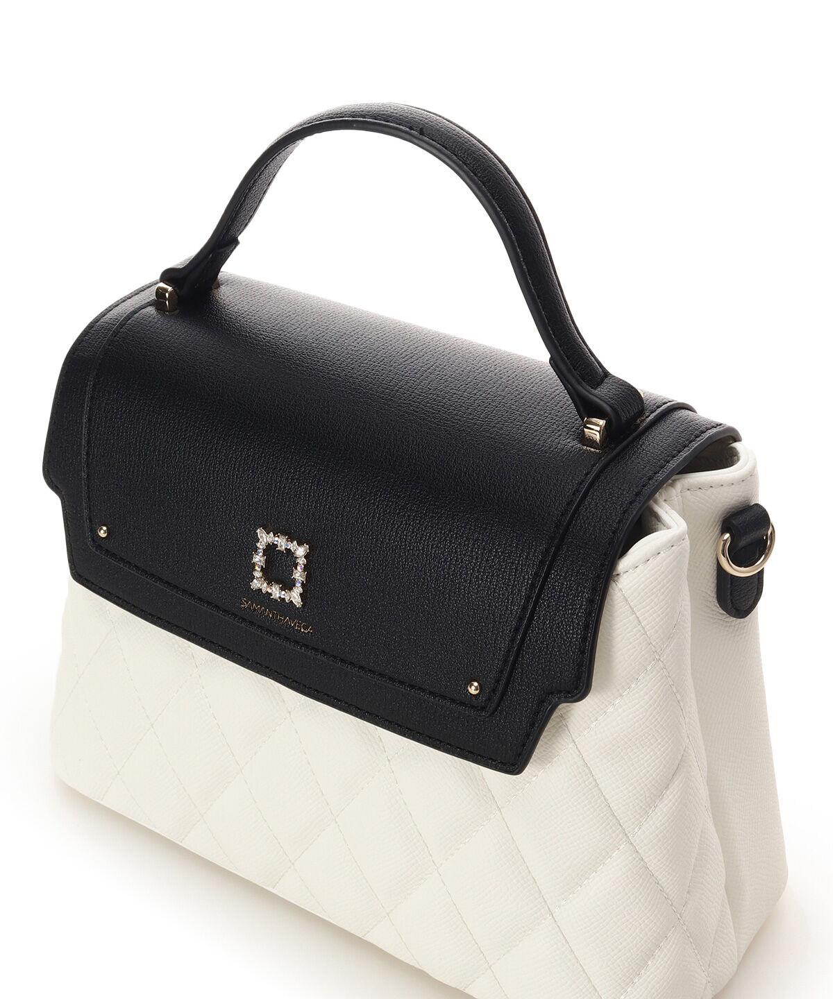 Samantha Vega「スクエアビジューキルトフラップハンドバッグ」|ハンドバッグ|