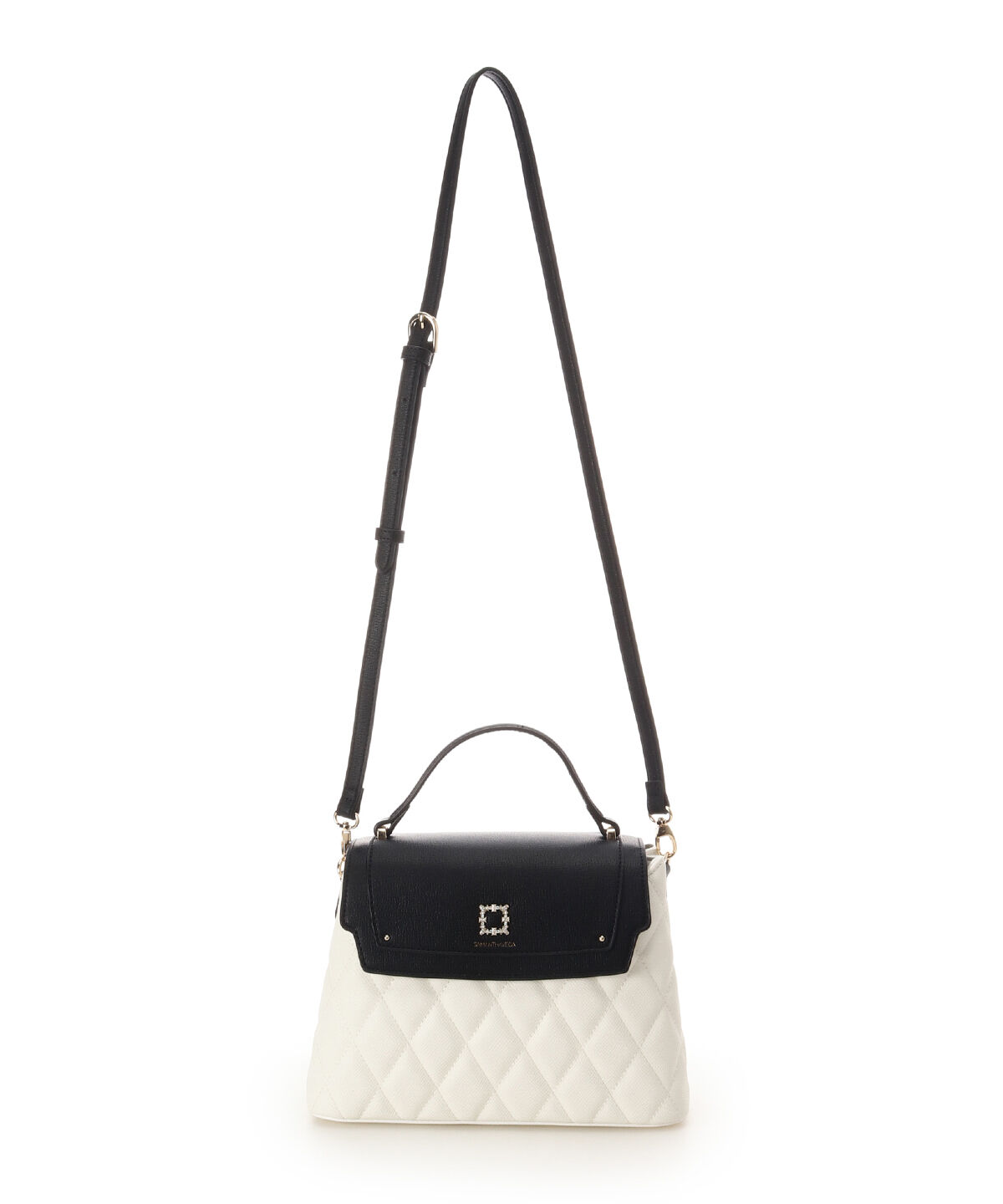 Samantha Vega「スクエアビジューキルトフラップハンドバッグ」|ハンドバッグ|