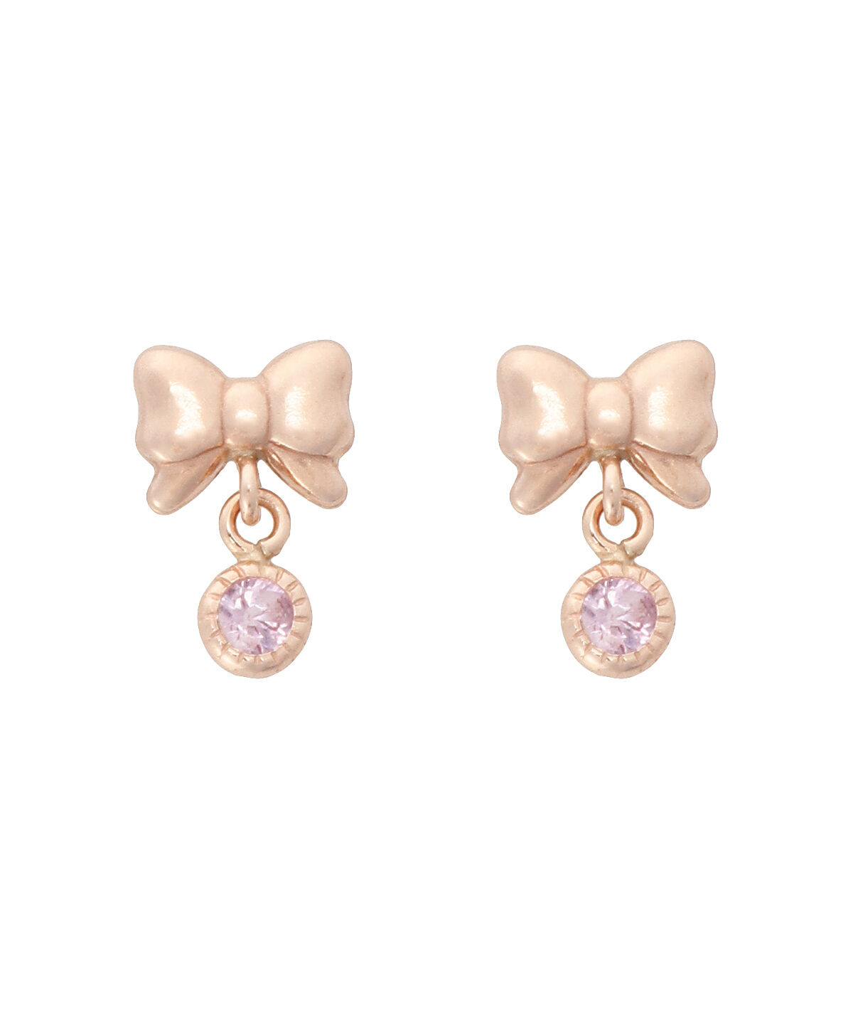 Samantha Tiara「K10 PG リボンピアス≪9月 誕生石≫」|ピアス|K10 PG