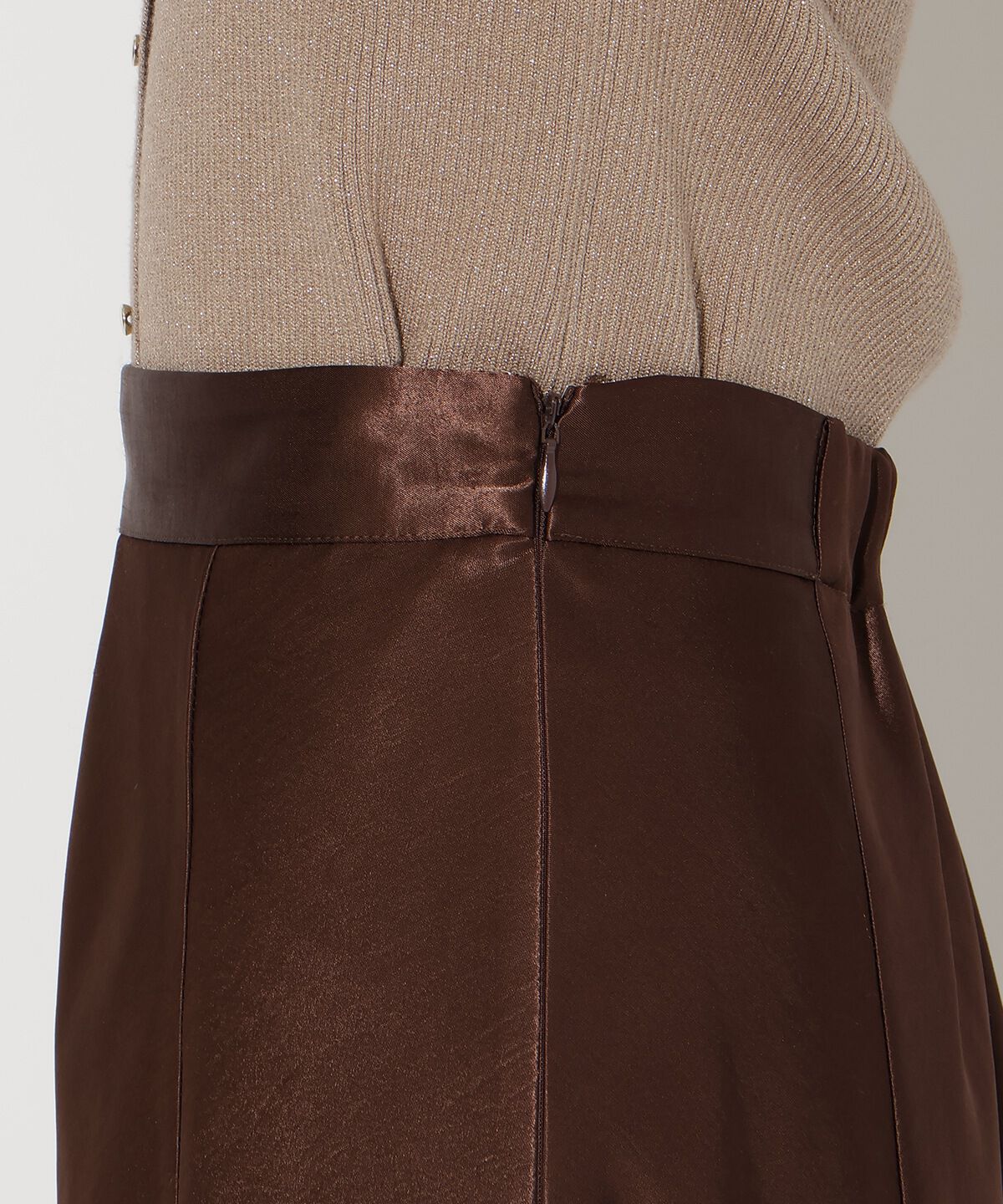 アンドクチュール「サテンバイアススカート」|フレア|