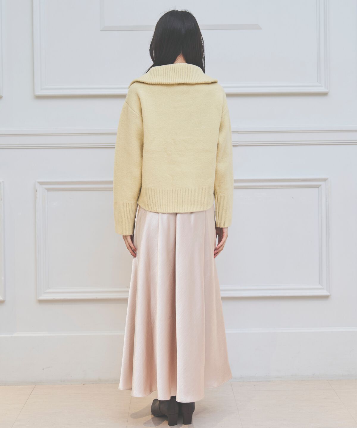 アンドクチュール「サテンバイアススカート」|フレア|