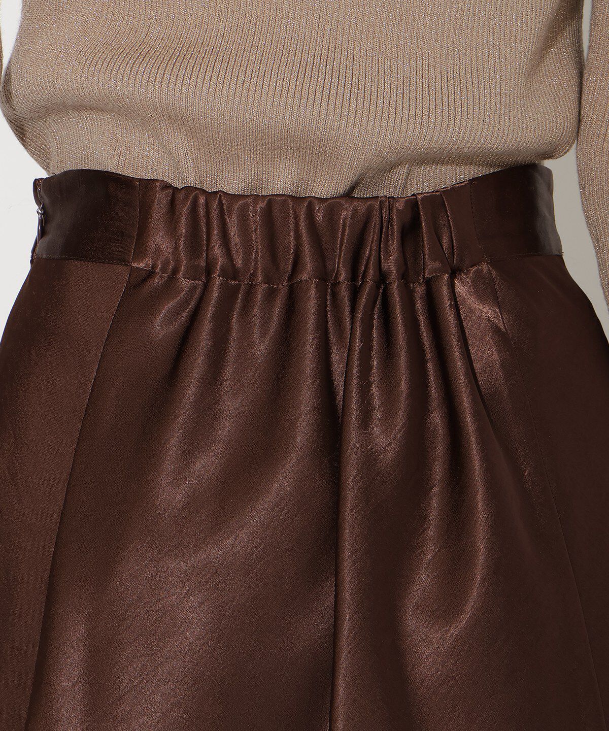 アンドクチュール「サテンバイアススカート」|フレア|