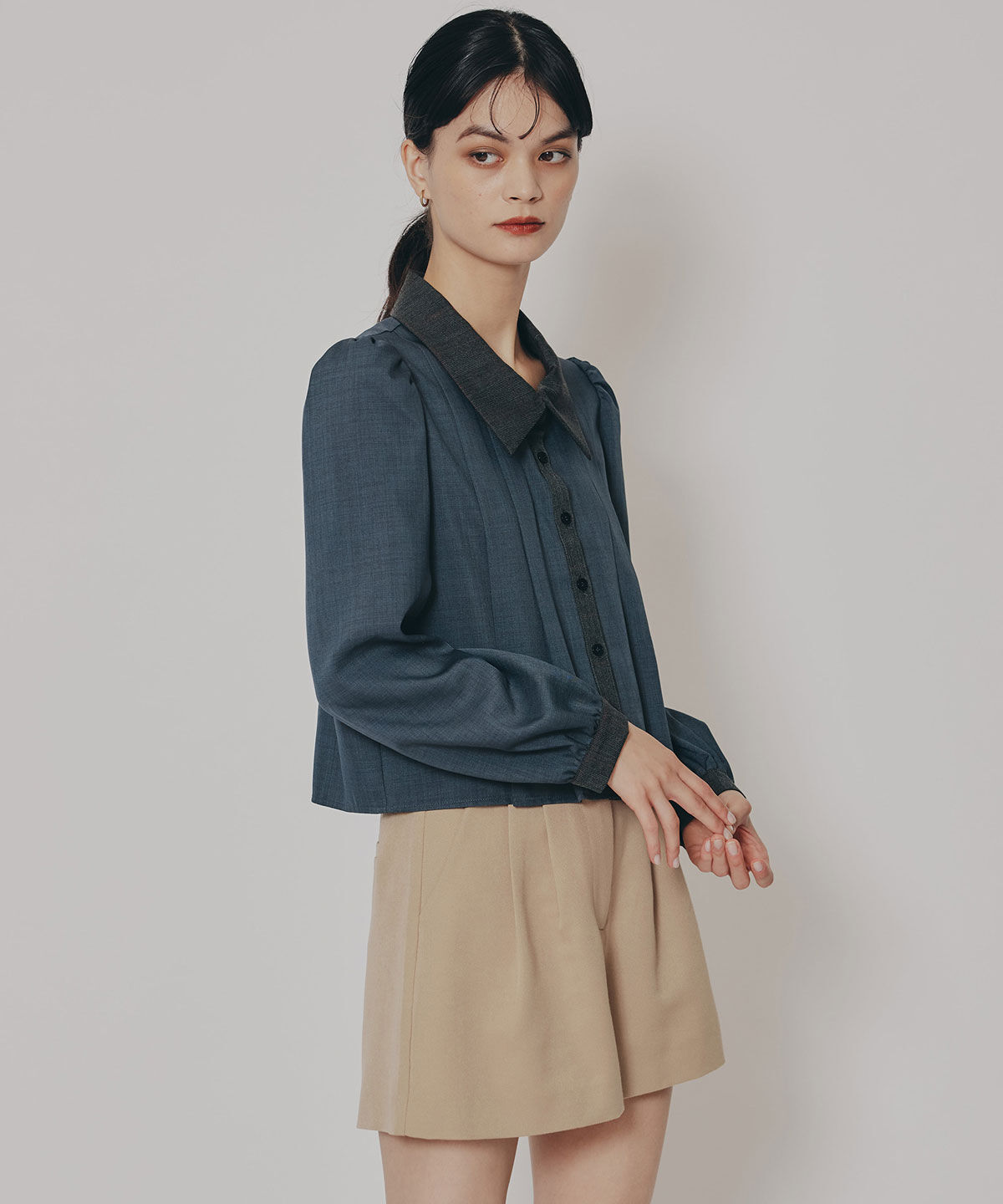 REDYAZEL「チェックバイカラーリボンタイブラウス」|シャツ・ブラウス|