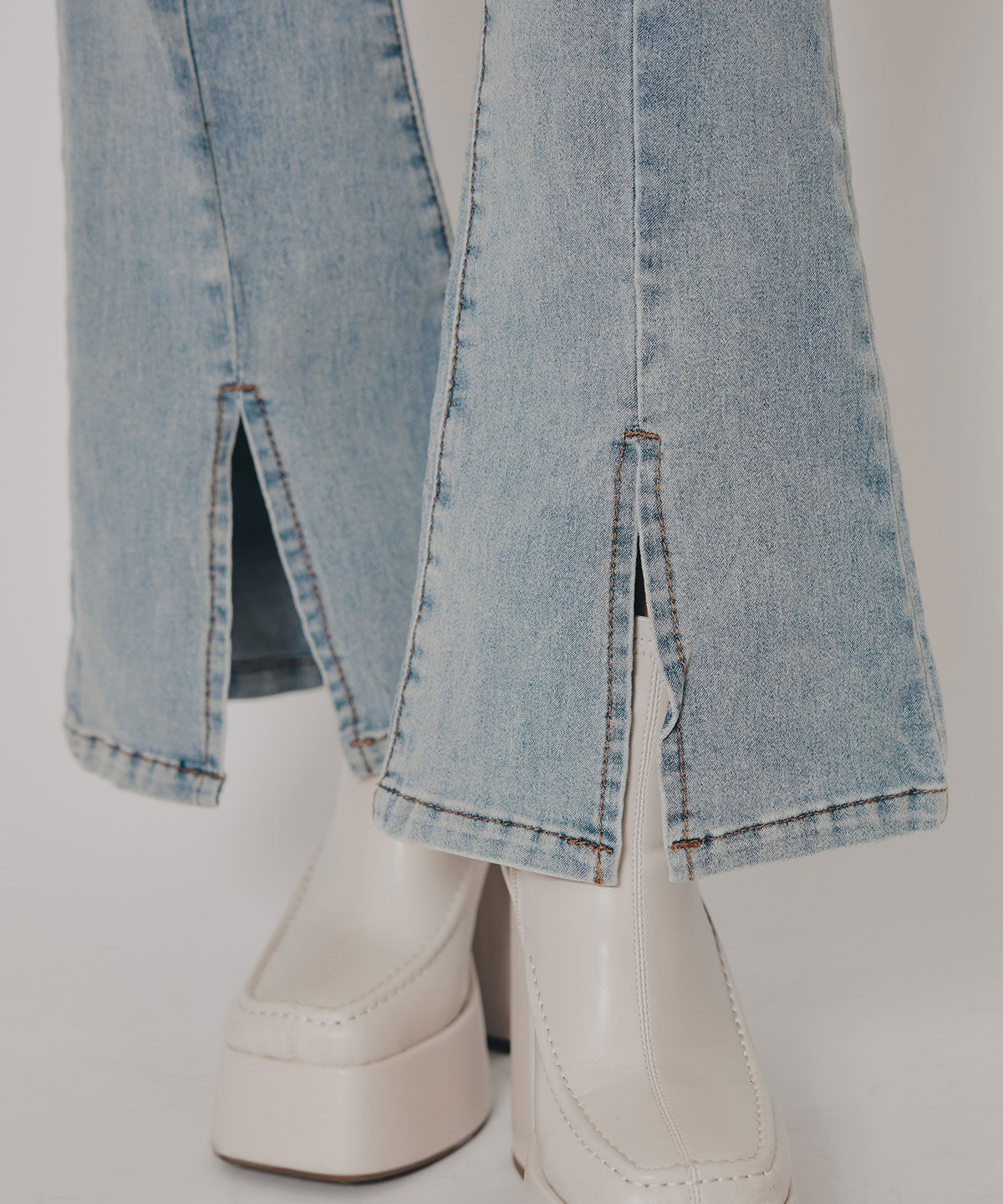 REDYAZEL「カットアウトリボンストレッチデニム」|デニム|