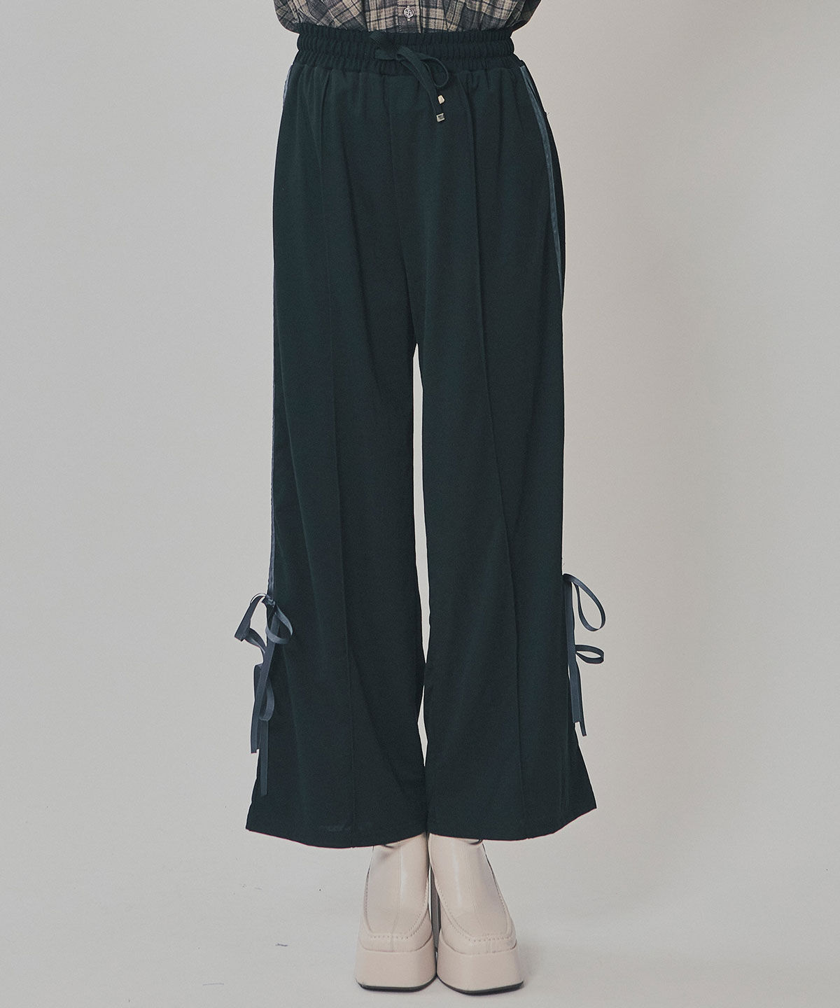 REDYAZEL「ダブルリボンラインイージーパンツ」|その他|ブラック