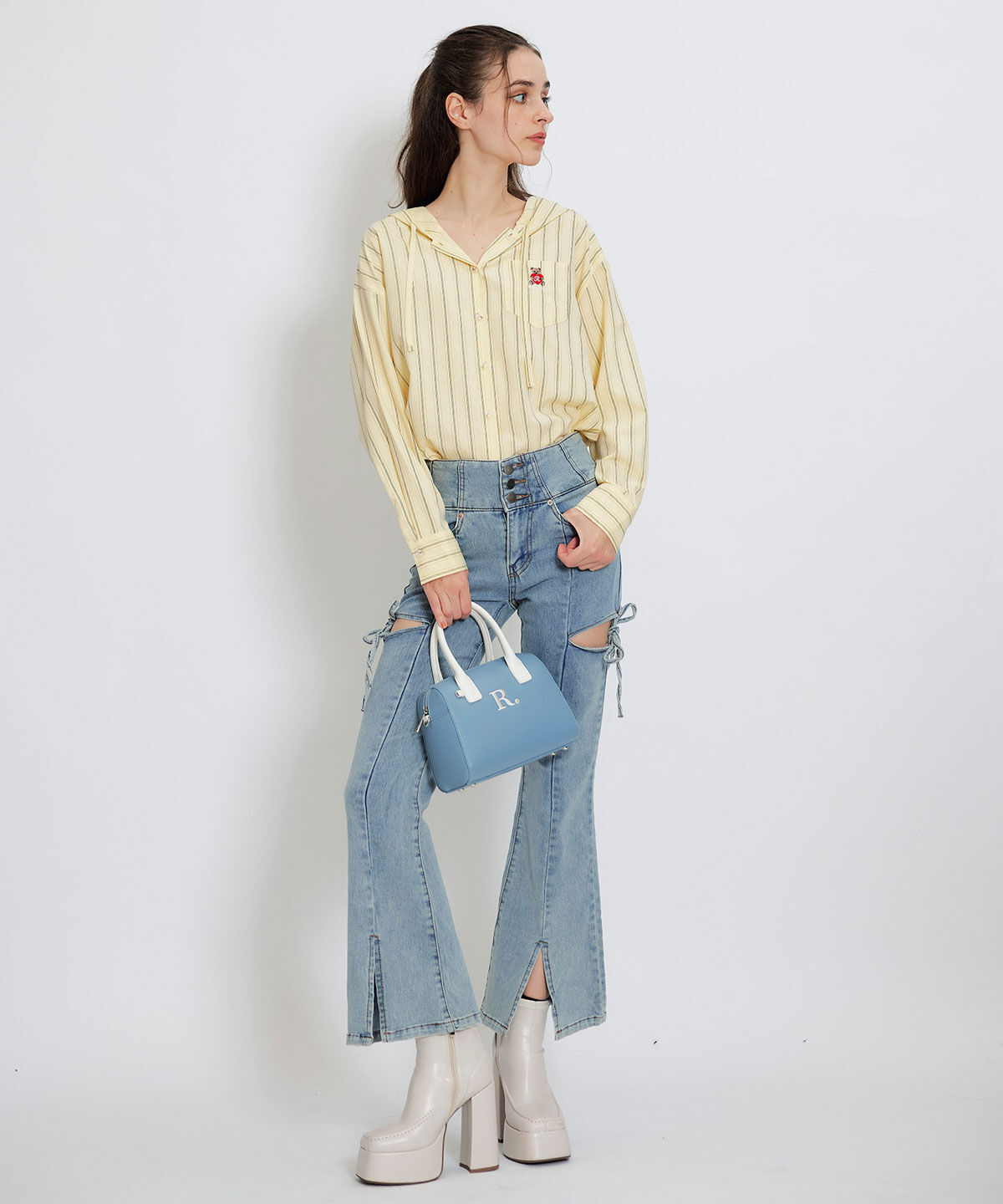 REDYAZEL「Azelyハートストライプフードシャツブラウス」|シャツ・ブラウス|