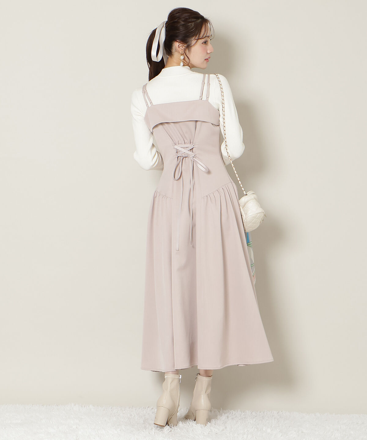 WILLSELECTION「ギャザー切替ストラップキャミワンピース」|ワンピース|