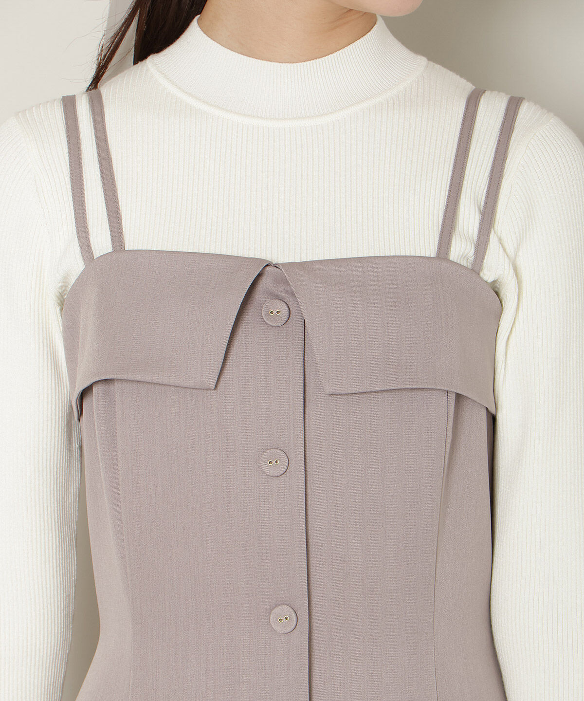 WILLSELECTION「ギャザー切替ストラップキャミワンピース」|ワンピース|