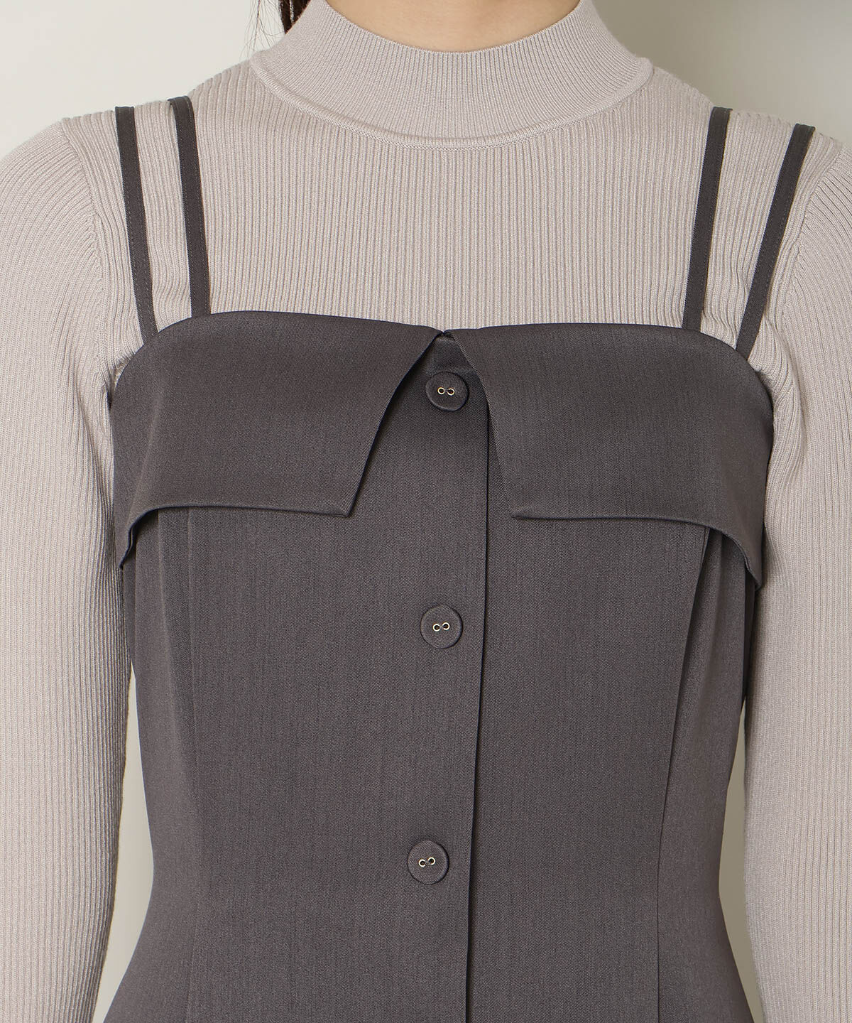 WILLSELECTION「ギャザー切替ストラップキャミワンピース」|ワンピース|