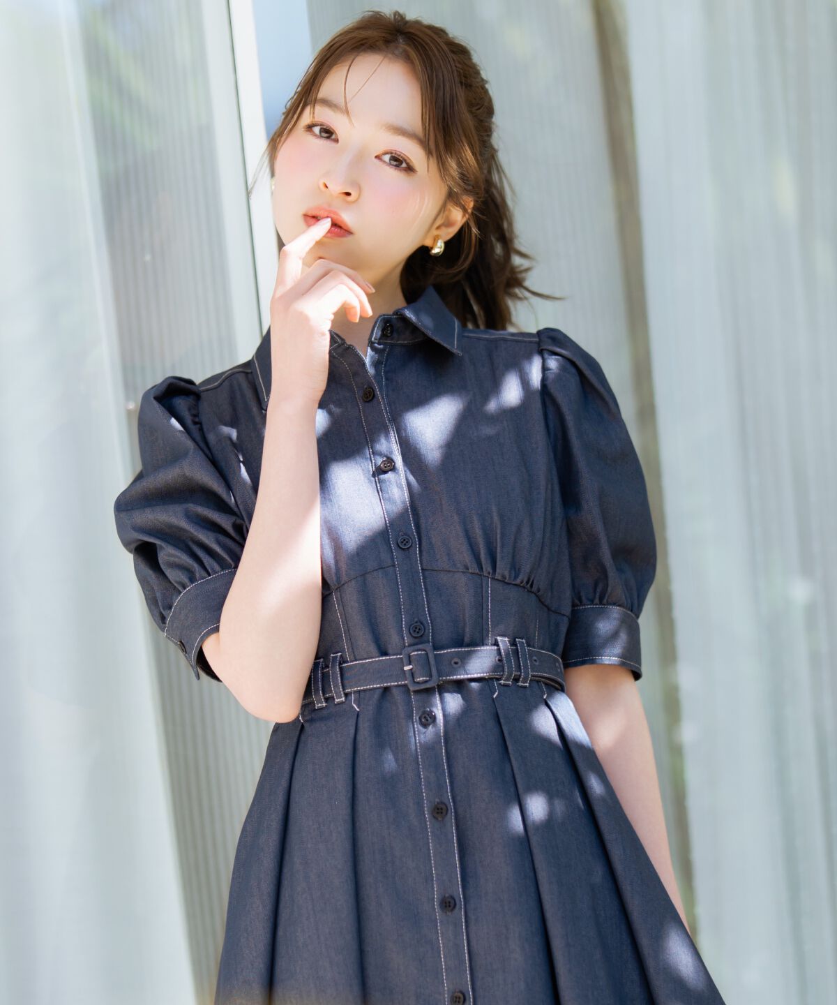 WILLSELECTION「ベルト付きタックスリーブフレアワンピース」|ワンピース|