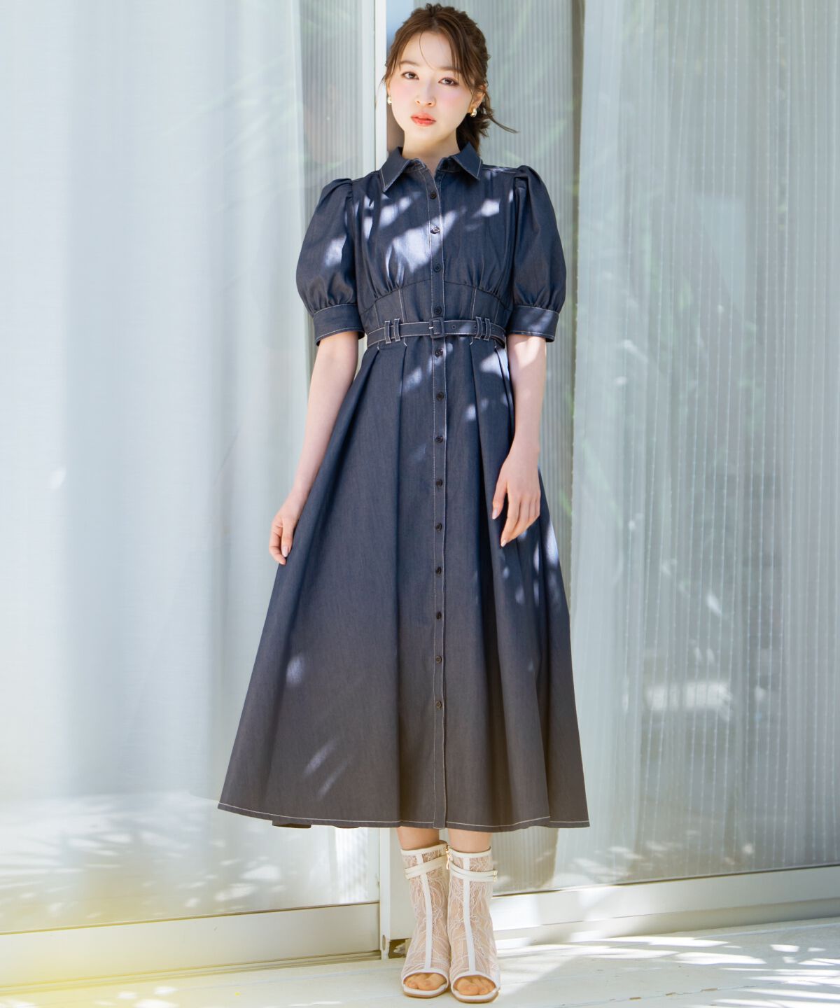 WILLSELECTION「ベルト付きタックスリーブフレアワンピース」|ワンピース|