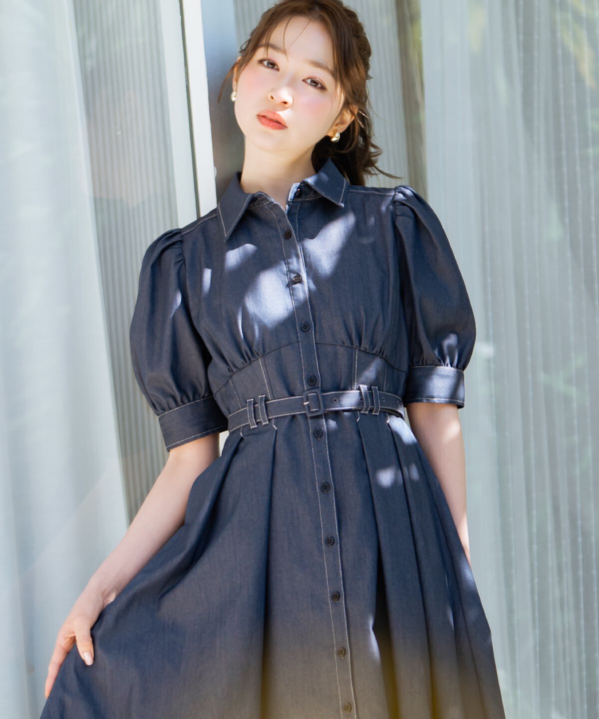 WILLSELECTION「ベルト付きタックスリーブフレアワンピース」|ワンピース|