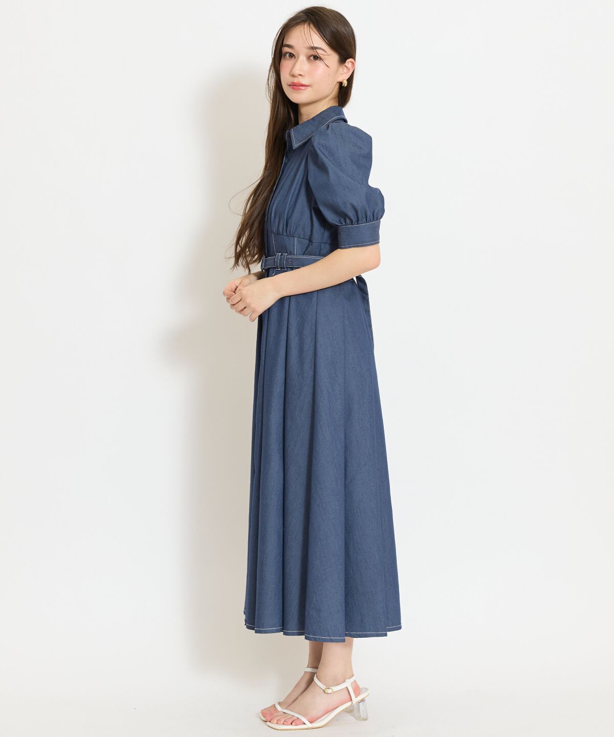 WILLSELECTION「ベルト付きタックスリーブフレアワンピース」|ワンピース|