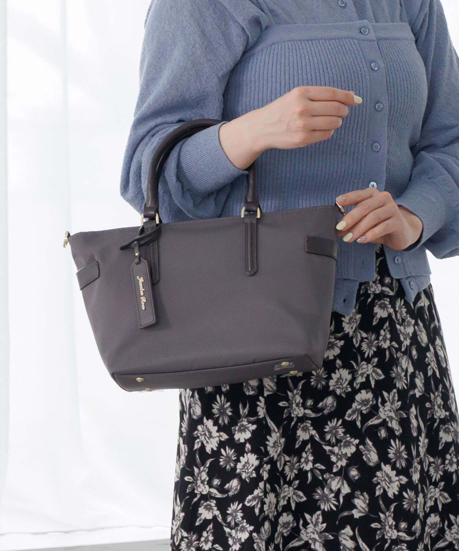 Jewelna Rose「Jewelna Rose グレタ ナイロントートバッグ 小 16180」|ショルダー・メッセンジャー|ダークグレー