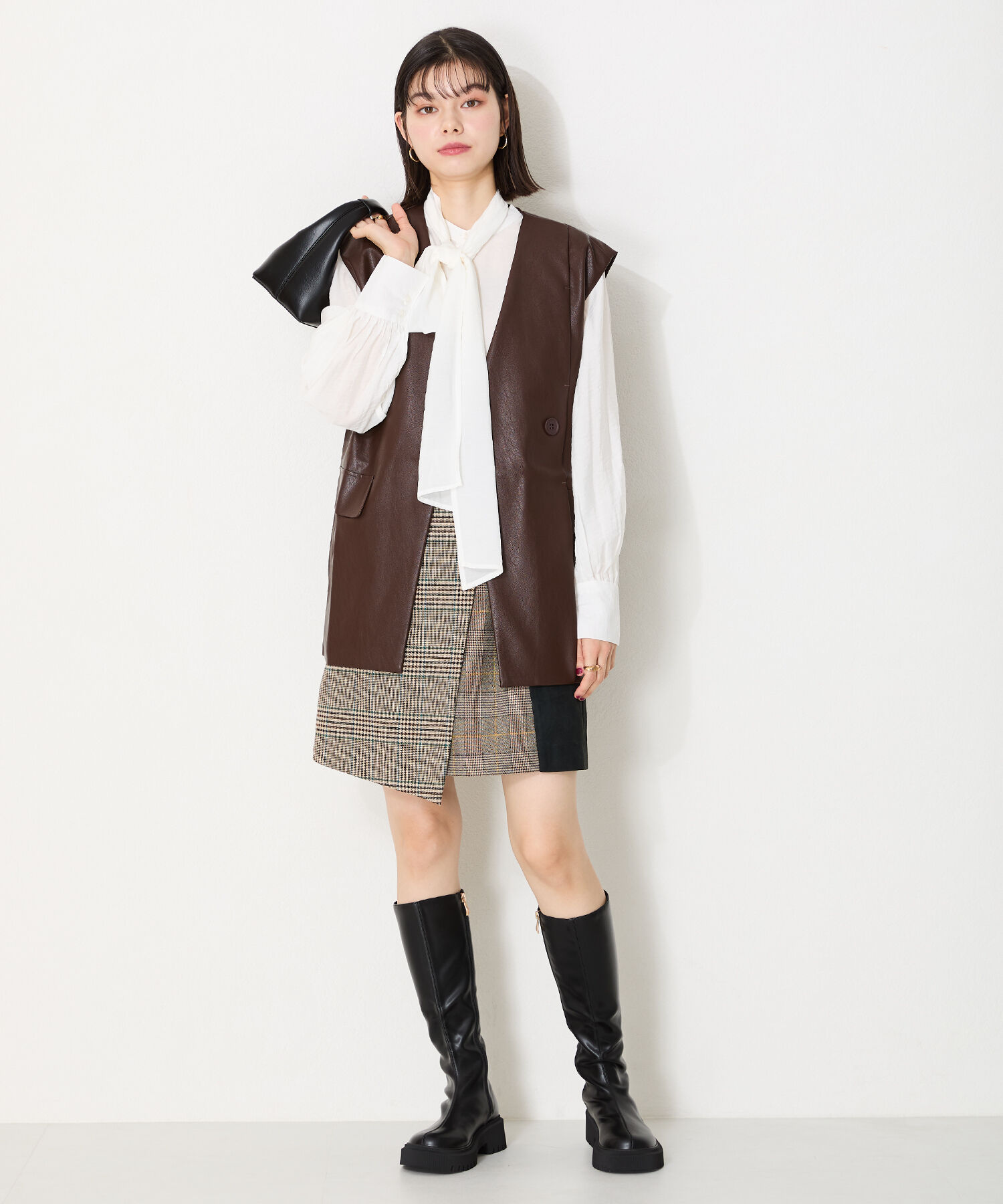 ORiental TRaffic「【 厚底 ・ 軽量 】タンクソールストレッチロングブーツ/41501」|ロングブーツ|