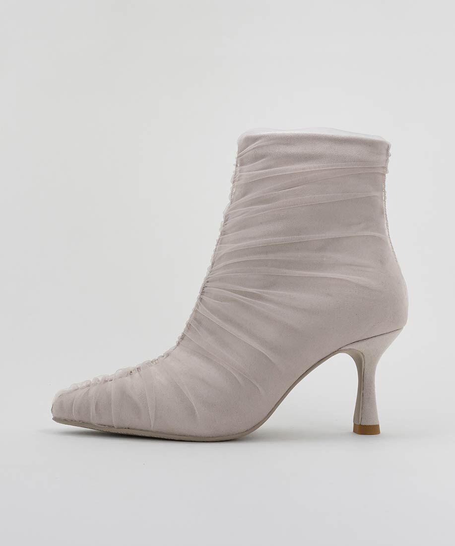  「チュールギャザーショートブーツ」|ショートブーツ|