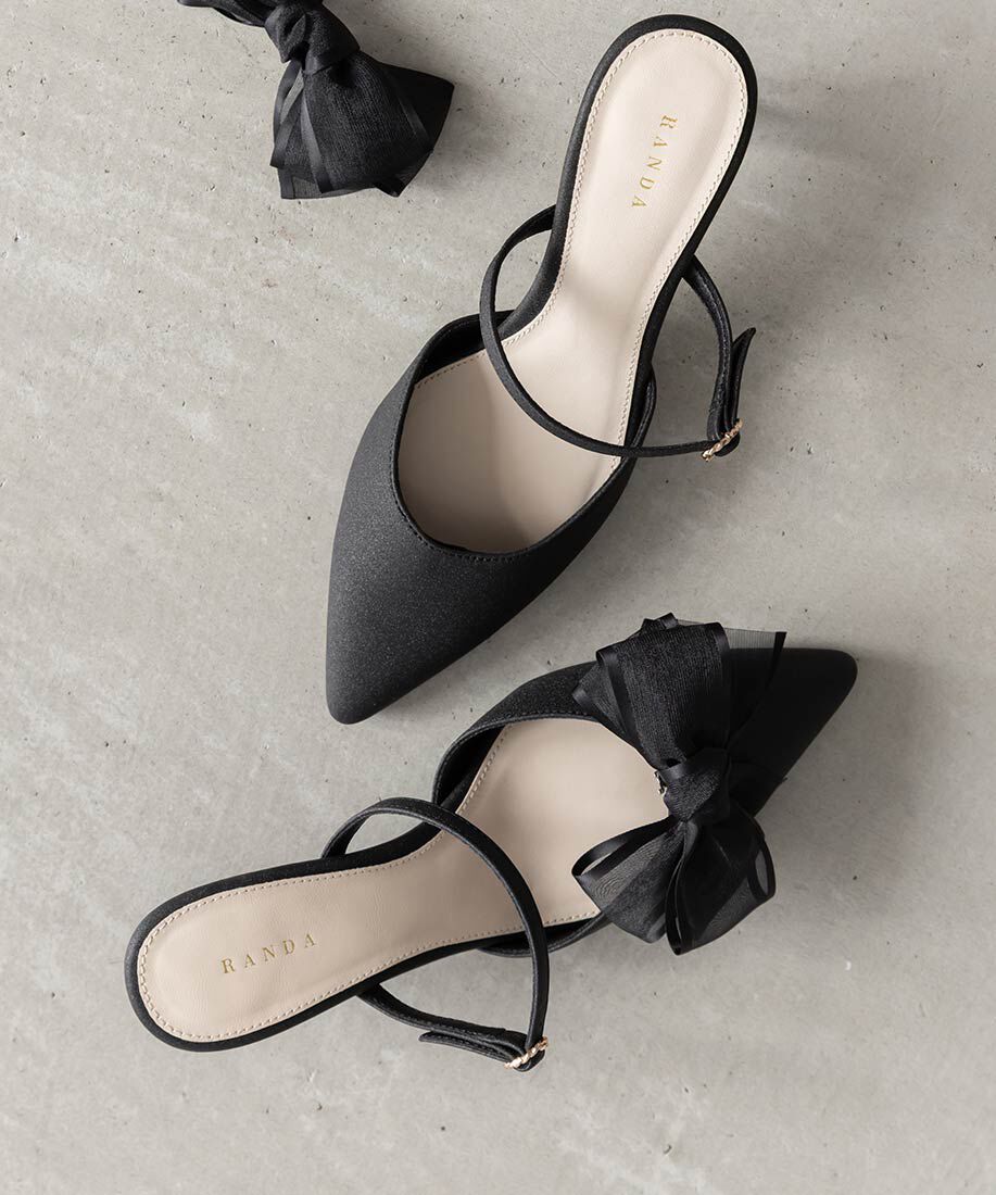  「2WAY シアーリボンミュールパンプス」|パンプス|