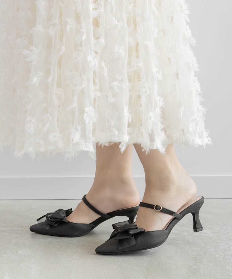  「2WAY シアーリボンミュールパンプス」|パンプス|
