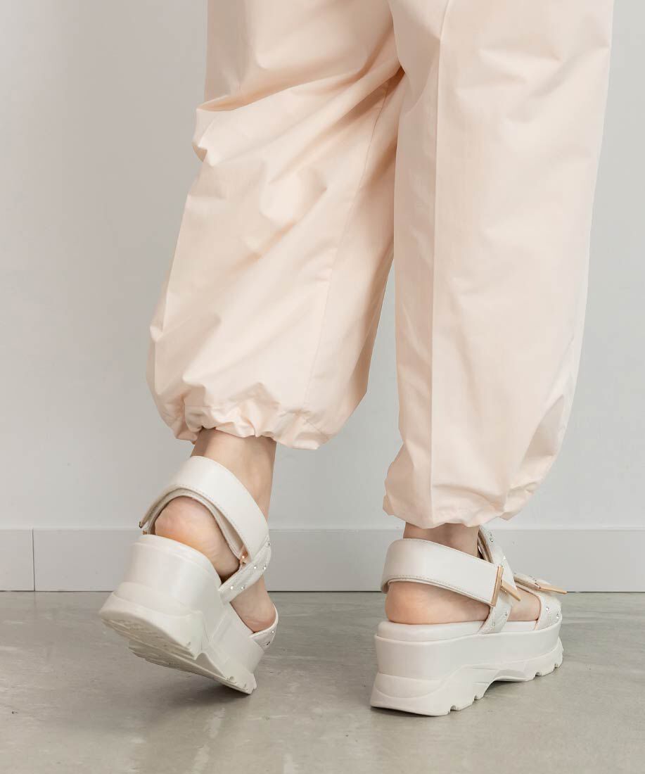  「ビジュー&times;キルティング スポーツサンダル」|サンダル|