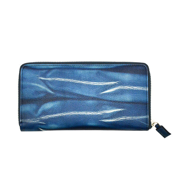 Kinuya Indigo「AWA-AI　絞りラウンド長財布」|財布|