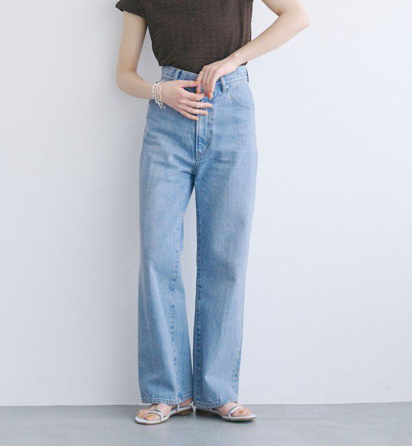 EMMEL REFINES「＜EMMEL REFINES＞EM センタープレス ストレート デニム/ パンツ」|デニム|LT.BLUE