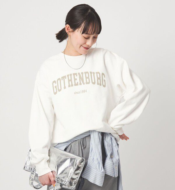 UNITED ARROWS green label relaxing「フェード カレッジ ロゴ スウェット プルオーバー」|スウェット・ジャージ|OFF WHITE