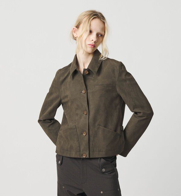 ATTISESSION「＜ATTISESSION＞スエードライク 3ポケット ジャケット」|テーラードジャケット|OLIVE