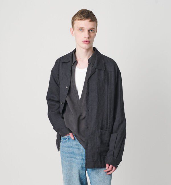 MONKEY TIME「ラミー キャンバス キューバ シャツ」|シャツ・ブラウス|BLACK