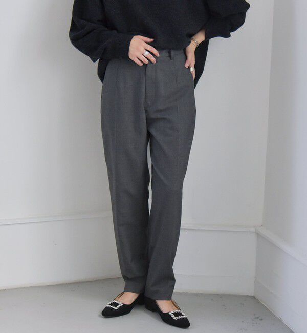 quaranciel「quaranciel:〈洗濯機可能〉ハンサム テーパード センタープレス パンツ（セットアップ対応）」|スラックス|グレー
