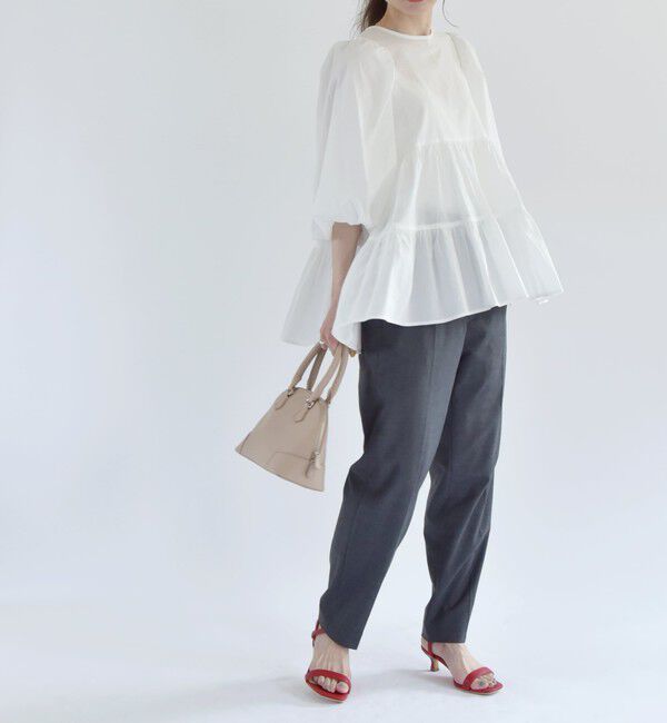 quaranciel「quaranciel:〈洗濯機可能〉ハンサム テーパード センタープレス パンツ（セットアップ対応）」|スラックス|