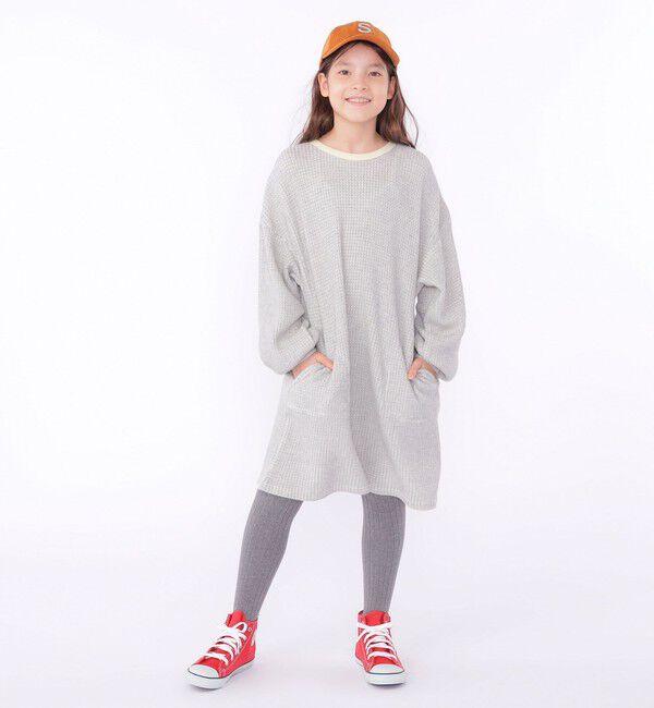 SHIPS KIDS「SHIPS KIDS:140～150cm / ポコポコ ワッフル ワンピース」|ワンピース|