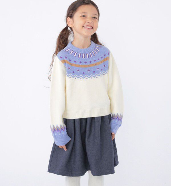 SHIPS KIDS「SHIPS KIDS:100～130cm / ＜手洗い可能＞ ノルディック レイヤード ワンピース」|ワンピース|